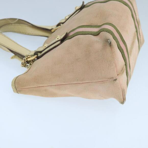 GUCCI GG Canvas Hand Bag Pink Cream Gold - Picture 5 of 12